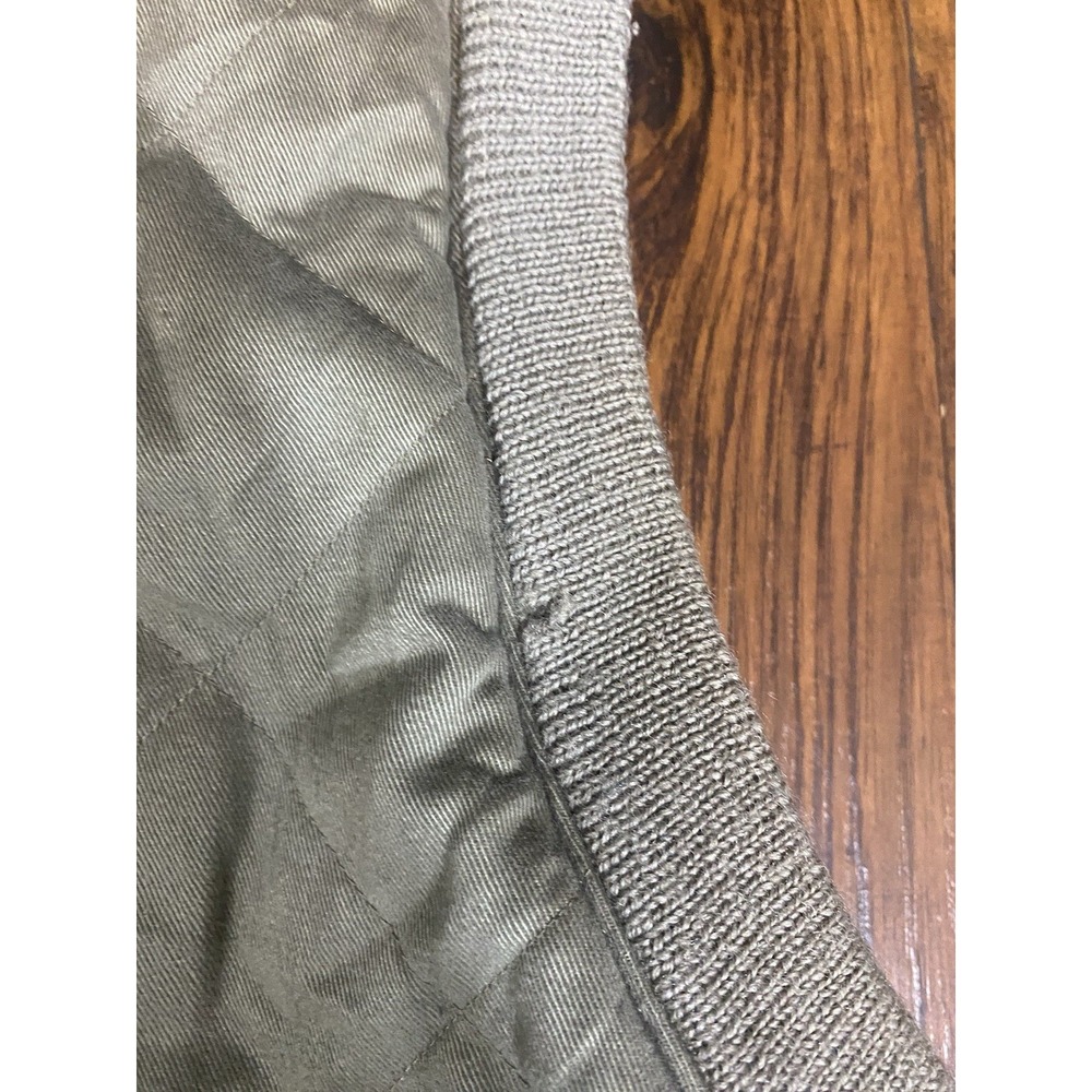 Vintage Banana Republic Safari Vest Mens XL Quilted Cotton Wool Trim Olive Green - Picture 9 of 13